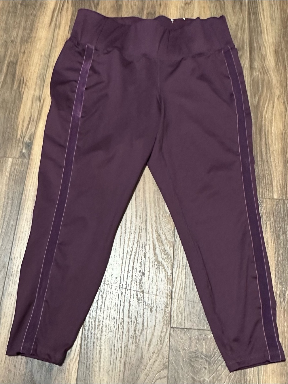 New Livi Active Lane Bryant Ankle Leggings High Waist Burgundy Stripe 18/20 NWOT